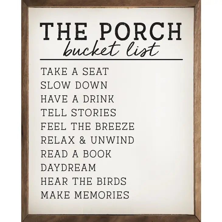 The Porch Bucket List The Mason Jar