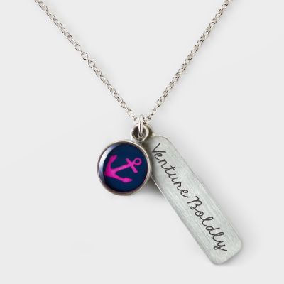 Pink Anchor Venture Boldly Necklace