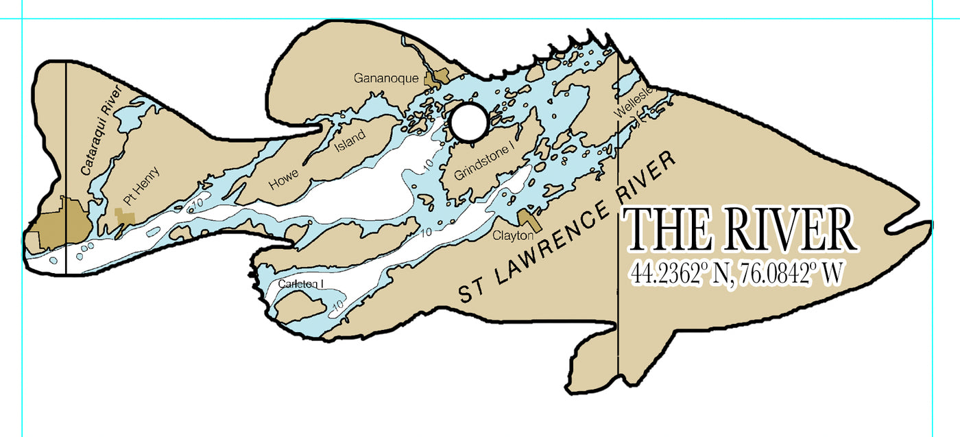 St. Lawrence River Fish Shaped Wood Ornament
