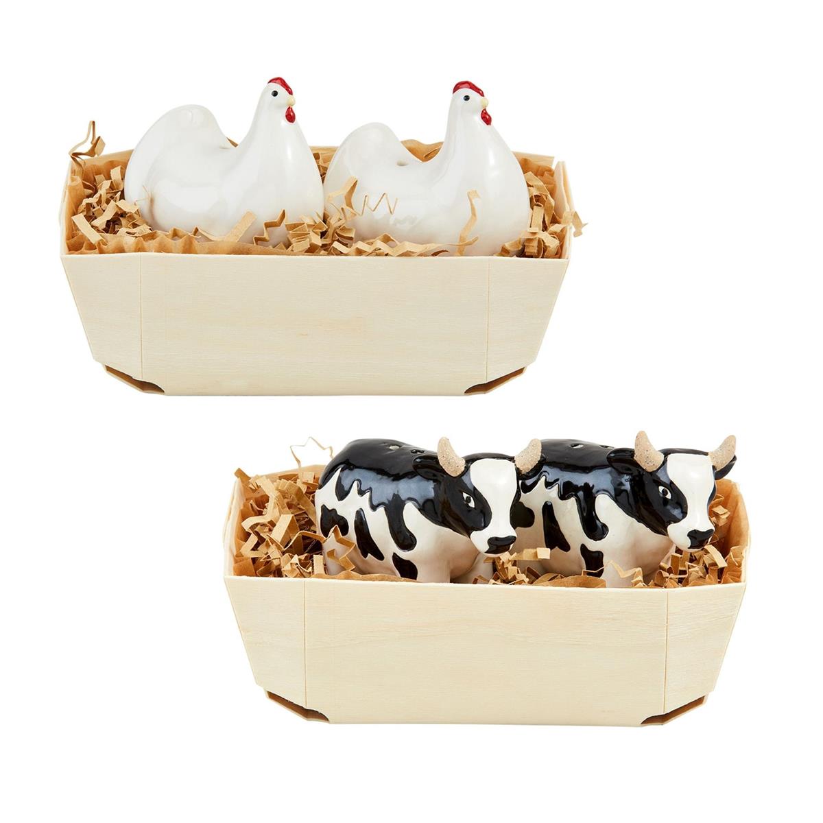 Farm Animal Salt & Pepper Baskets