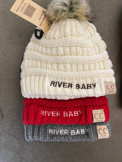 River Baby pom hat