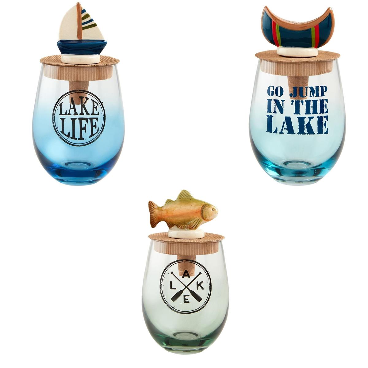 Lake Wine Glass & Stopper Set