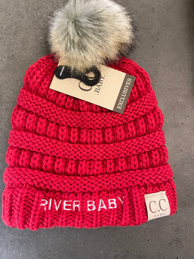 River Baby pom hat