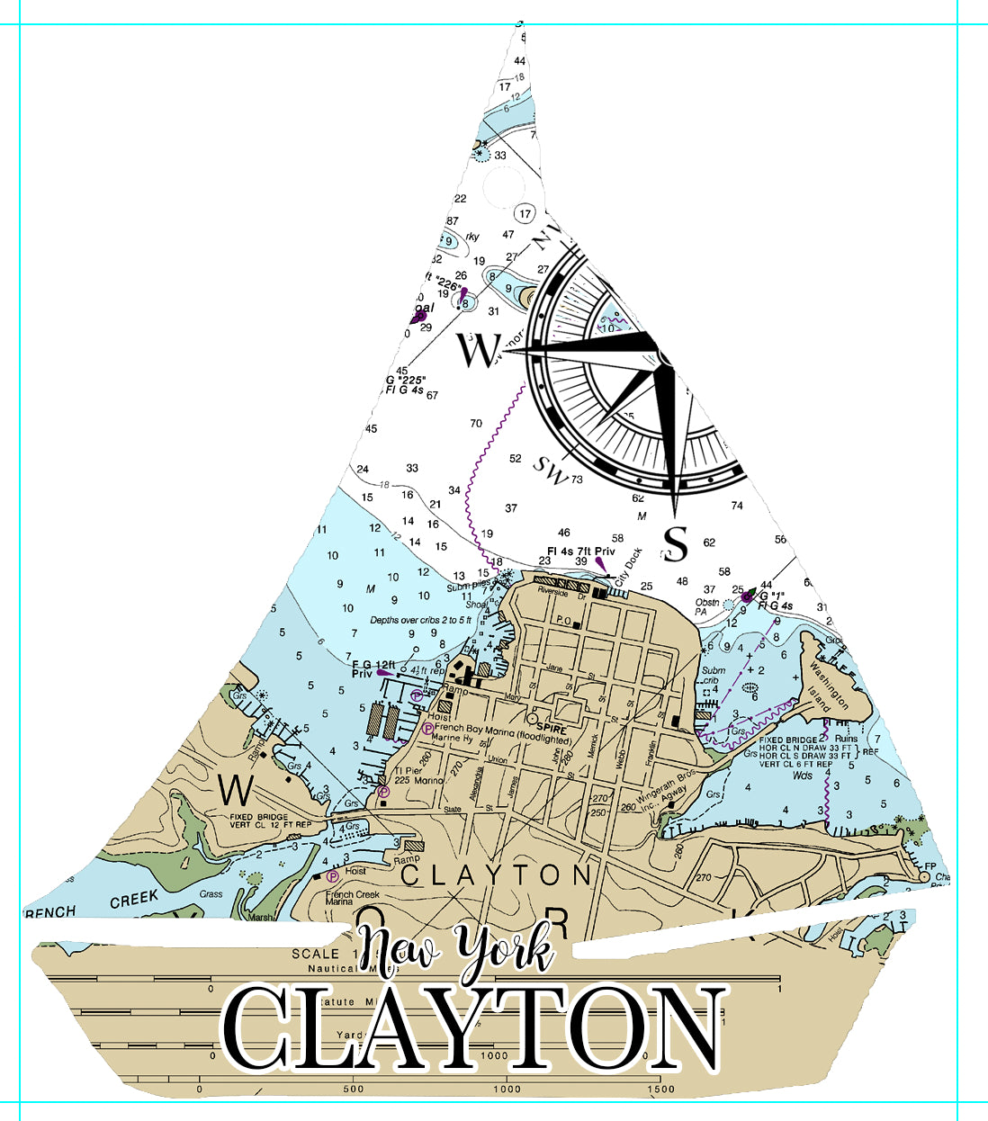 Clayton Sailboat Shaped Wood Ornament