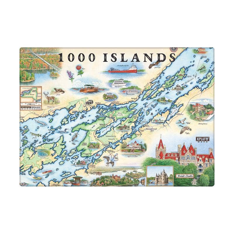 1000 Islands Map Magnet