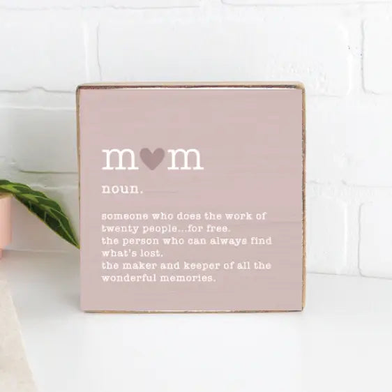 Mom Definition Wooden Block