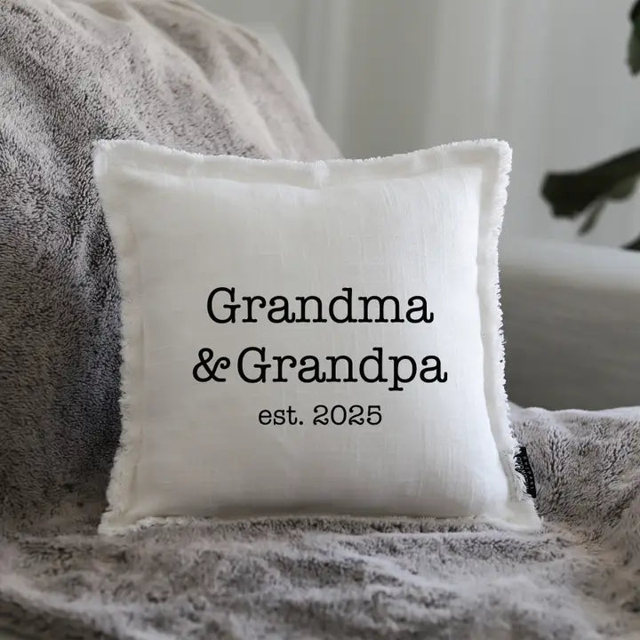 Grandma & Grandpa Est 2025 pillow