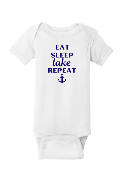 Eat Sleep Lake Repeat Onesie