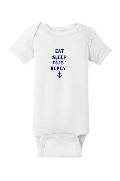 Eat Sleep River Repeat Onesie