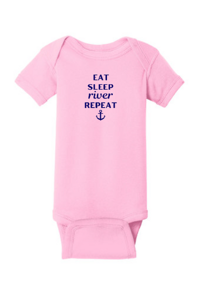 Eat Sleep River Repeat Onesie