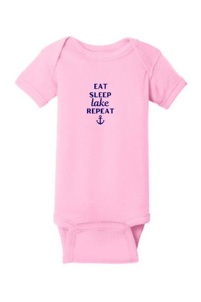 Eat Sleep Lake Repeat Onesie