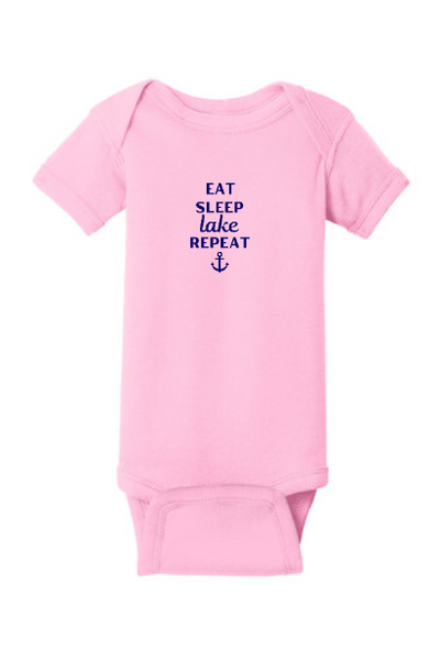 Eat Sleep Lake Repeat Onesie