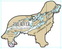 St. Lawrence River Dog Shaped Wood Ornament