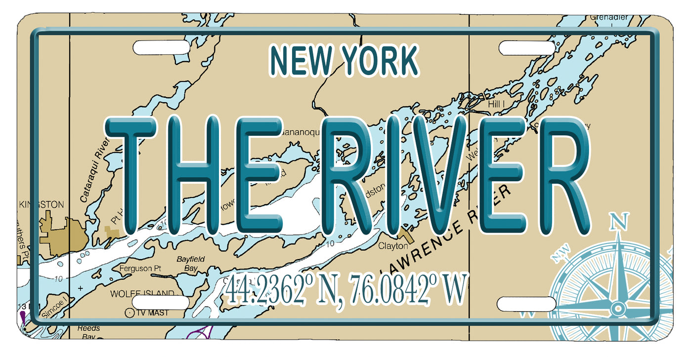 St. Lawrence River License Plate Shaped Wood Ornament