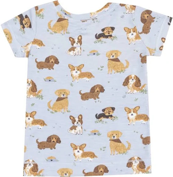 Angel Dear Bamboo Best Friends Dog Two Piece Pajamas Blue/Pink