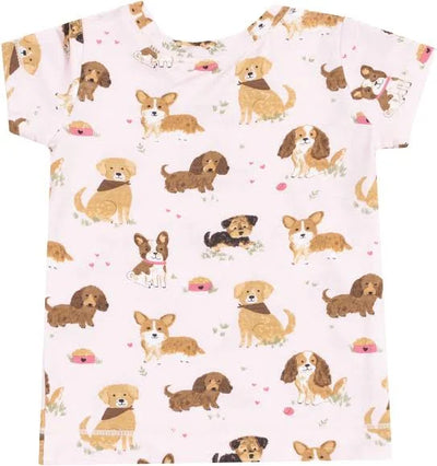 Angel Dear Bamboo Best Friends Dog Two Piece Pajamas Blue/Pink