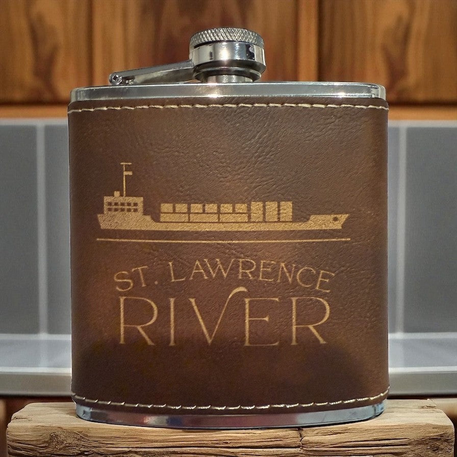 Leatherette River Flasks 6 oz