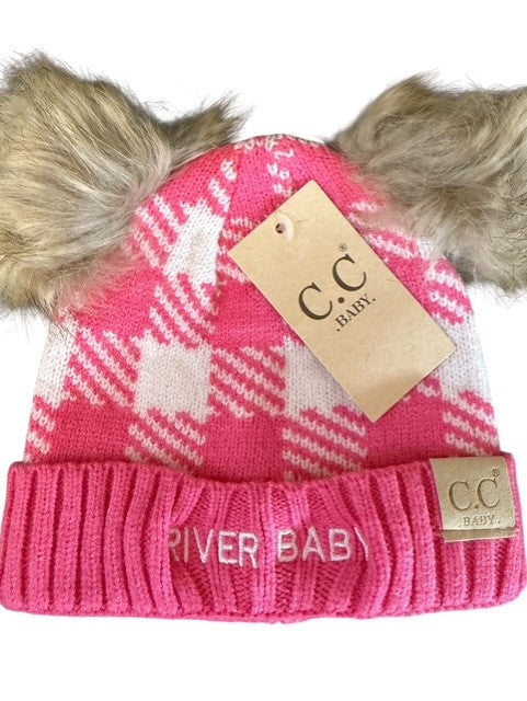 River baby pom pom hat