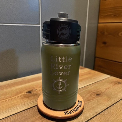 River Kid with Anchor and Waves 12 oz Water Bottle