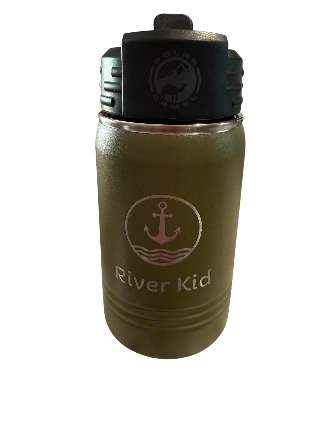 River Kid with Anchor and Waves 12 oz Water Bottle