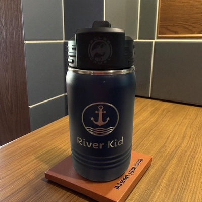 River Kid with Anchor and Waves 12 oz Water Bottle