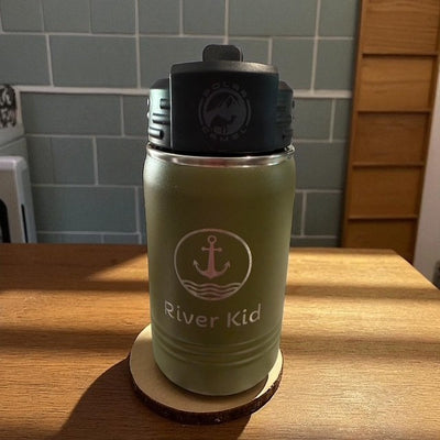 River Kid with Anchor and Waves 12 oz Water Bottle