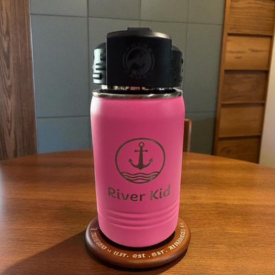River Kid with Anchor and Waves 12 oz Water Bottle