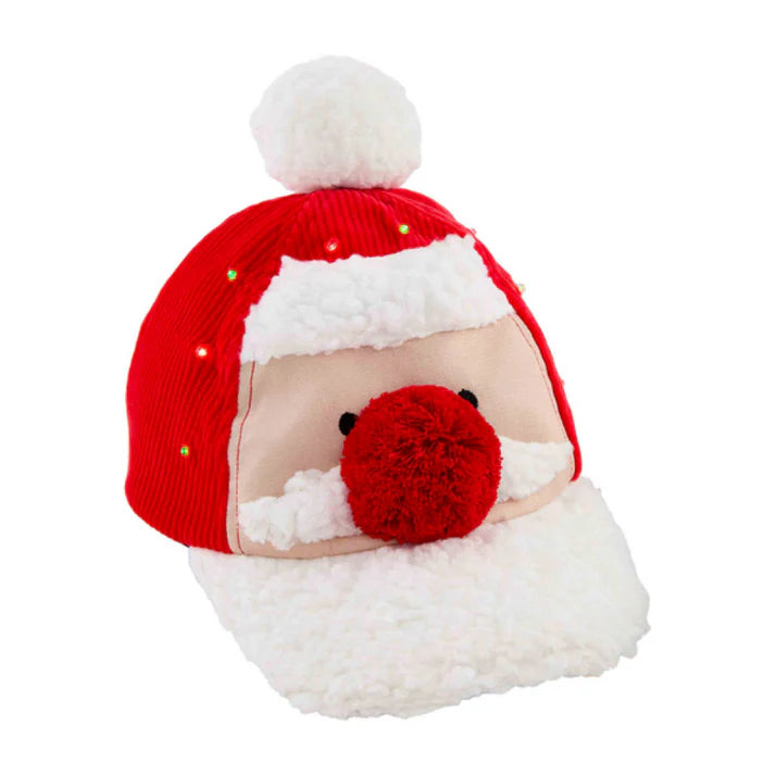 Santa or Reindeer Light Up Baseball Hat