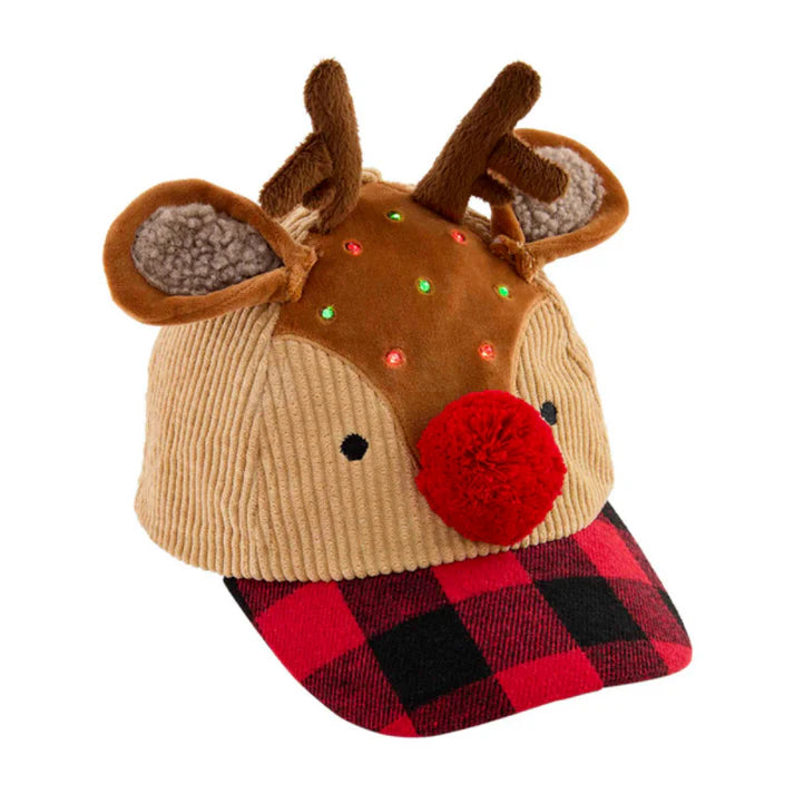 Santa or Reindeer Light Up Baseball Hat