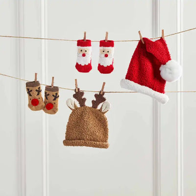 Santa or Reindeer Hat and Sock Set