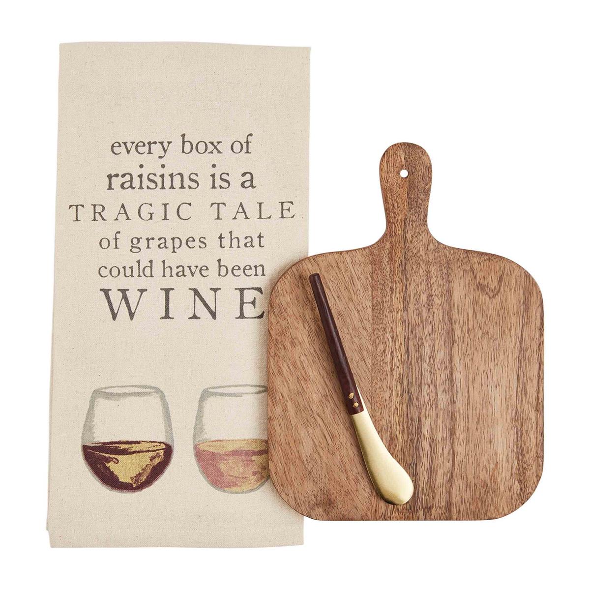 Wine board & towel set