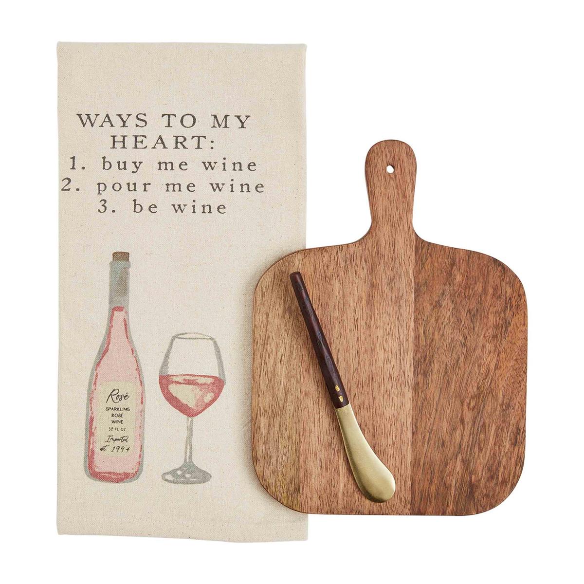 Wine board & towel set