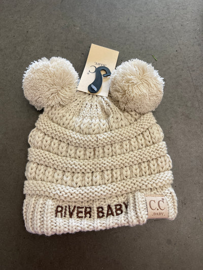 River baby pom pom hat