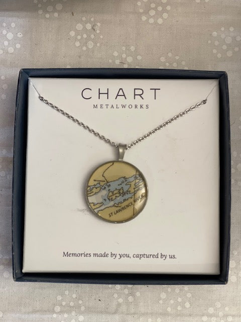 St. Lawrence River Chart Necklace