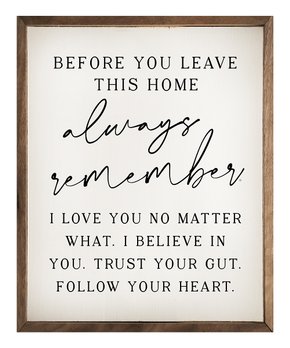 Always Remember Before You Leave This Home